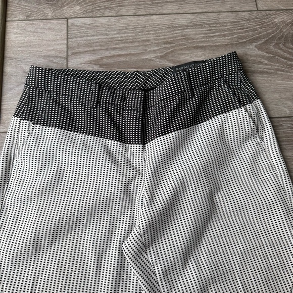 Raffaello Rossi Checked Black And White Contrasting Cotton Trouser Pants - Picture 2 of 15
